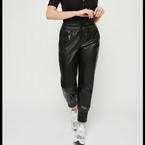 Sacha Faux Leather Jogger Size LG High Waist